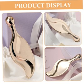 TOVINANNA Leaf Shaped Facial Roller for Eye Massage Metal Face Massager for Puffiness Reduction Beauty Device for Women Portable and Easy to Use