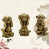 Resin Chinese Fengshui Handmade See Hear Speak No Evil Monkey