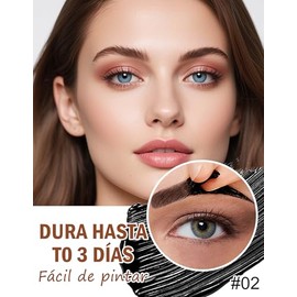 Erinde Gel Para Cejas Peel off, Tinte Para Cejas de Larga Duración y Resistente al Agua, Gel Para Cejas a Prueba de Manchas y Transferencias, Crema Tintada Mate Natural Para Cejas con Pincel, #02