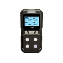 Coreel 4 Gas Monitor, Portable CO, H2S, O2,EX Gas Detector Meter - Ready to Use (Black)