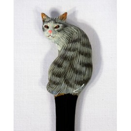 LX Hand Painted Gray Cat Letter Opener