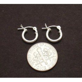 Bestgoldshop Baby's Infant's Tiny Small Hoop Earrings Real 925 Sterling Silver 10mm