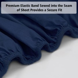 Lirex Fitted Sheet, Super King Size 100% Cotton 300 Thread Count Soft Breathable Fitted Sheet, Dark Blue