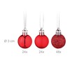 Relaxdays Christmas Baubles Set of 96, Glitter, Matte & Shiny