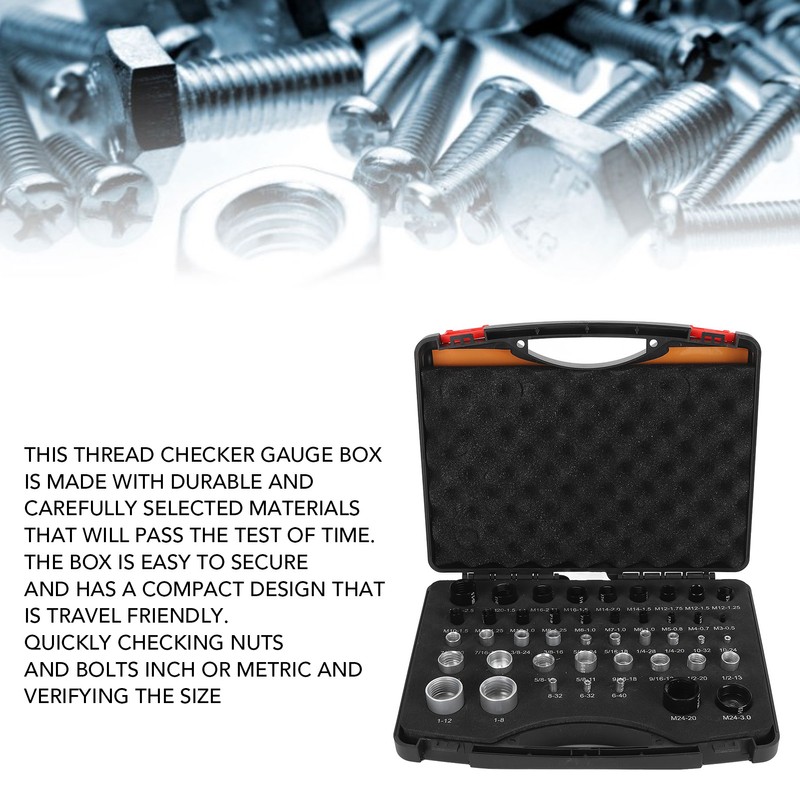 44PCS Nut and Bolt Thread Checker Aluminum Alloy Imperial and