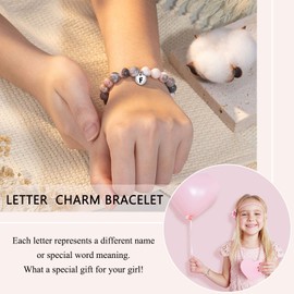 UNGENT THEM Niece Gifts from Auntie Aunt Girls Jewelry Initial Charm Bracelets for Girls Valentines Day Christmas Birthday Graduation Gifts for Teen Teenage Girls