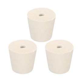 sourcing map Rubber Conical Plug 25 mm to 33 mm with 8 mm Hole Test Tubes Plugs White for Lab House Pack of 3