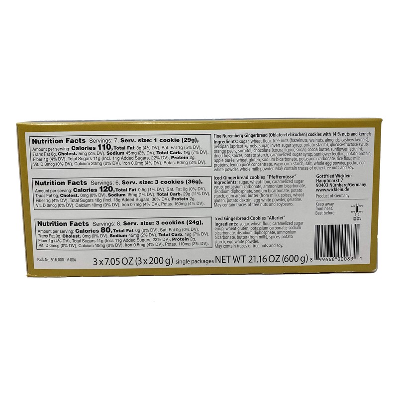 Wicklein Gingerbread Assorted Cookies Box, 21oz.