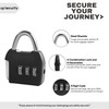 UP Security Small Combination Lock, 3 Digit Combination Padlock, Travel