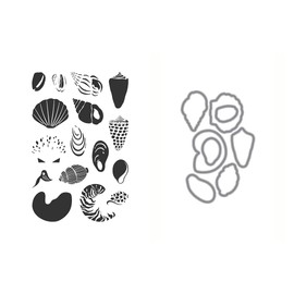 Ellen Hutson, Essentials by Ellen, Shells Stamp and Die Set Combo, Stamping, Scrapbooking, Die Cutting, DIY, Card Making, Paper Crafts, Seashells, Beach, Summer