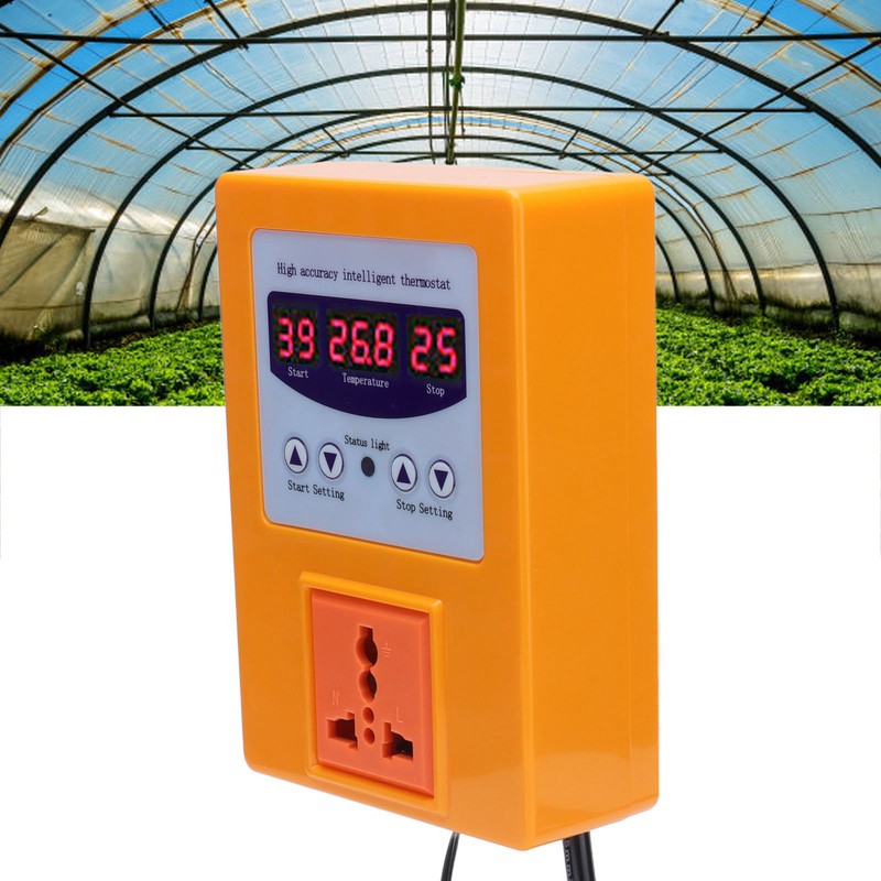 Temperature Controller Digital Display Thermostat Temp Regulator with Sensor AC110‑240VAU