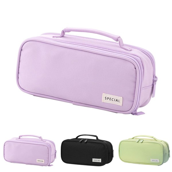 Large Capacity Pencil Case with 3 Compartments, Pencil Pouch for