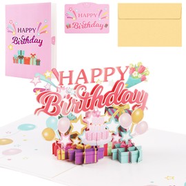 WD&CD Birthday Card, 3D Birthday Pop up Cards Greeting Card for Children, Wife, Mother, Family or Friends-SR5