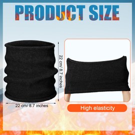 Relaxweex 2 Pcs Knitted Tube Hard Hat Liner Half Style Stretch Cap Fits Full and Standard Brim Safety Helmets for Cold Weather Construction Use, Hard Hat Not Included(Black)