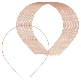 50Pcs Copper 1.2mm Width Metal Headbands Plain Thin Bulk Hair Band DIY Craft Wire Blank Head Bands Frame Hairband for Men Women Hair Accessory