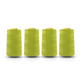 Realm Overlocking Sewing Machine Polyester Thread x Four 5000 Yards Cones White Black Natural Navy Red Grey (Lime)