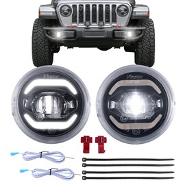 ATLEDLT LED Fog With DRL Light Compatible with Wrangler JL 2018-2025 Wrangler JK Rubicon 2013-2017 (Only fits trims with a plastic front bumper and non-LED halogen fog lamps)