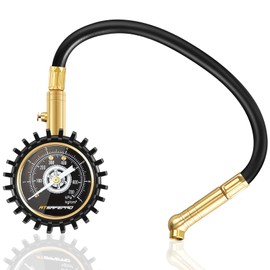 ATsafepro Car Air Gauge, 700KPA, Air Pressure Gauge, Tire Pressure Gauge, Accurate Tire Gauge with Flexible Hose Glow Dial, For Bicycles, Motorcycles, Cars, SUVs, Etc