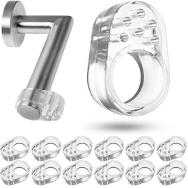 Door Handle Buffers, Pack of 12, Transparent, Diameter 18 mm Opening, for Round and Square Window and Door Handles, Door Handles Protection Against Scratches on Wall and Handle, Wall Stop Buffers,