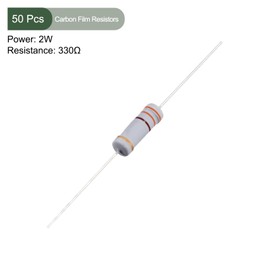 YOKIVE Pack of 50 Carbon Film Resistors 2 W 330 Ohm 5% Tolerances Resistance Good for Crafts Electronic Projects (4 Colours Band 0.59 x 0.19 Inches)