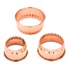Pastry Tek 3-Piece Copper-Plated Metal Fluted Round Cookie Cutter Set