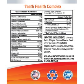 MY LUCKY PETS LLC Dog Teeth Cleaning Treats - PET Teeth Health AID - Dogs and Cats - Immune Boost - Gum and Oral Care - coq10 for Dog - 1 Bottle (60 Tablets)