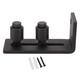 Universal Adjustable Floor Guide, Carbon Steel Sliding Floor Guide Easy to Install Sliding Door Floor Guide with Accessory for 76mm Barn Door 10.5 X 4 X 5cm (Black Ordinary