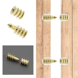 YINETTECH Pack of 20 Table Bolts Sleeve Connectors Table Leaf Dowel Pins with Sockets Zinc Alloy Table Top Sheet Alignment Pins for Wooden Furniture Cabinet Table Chair