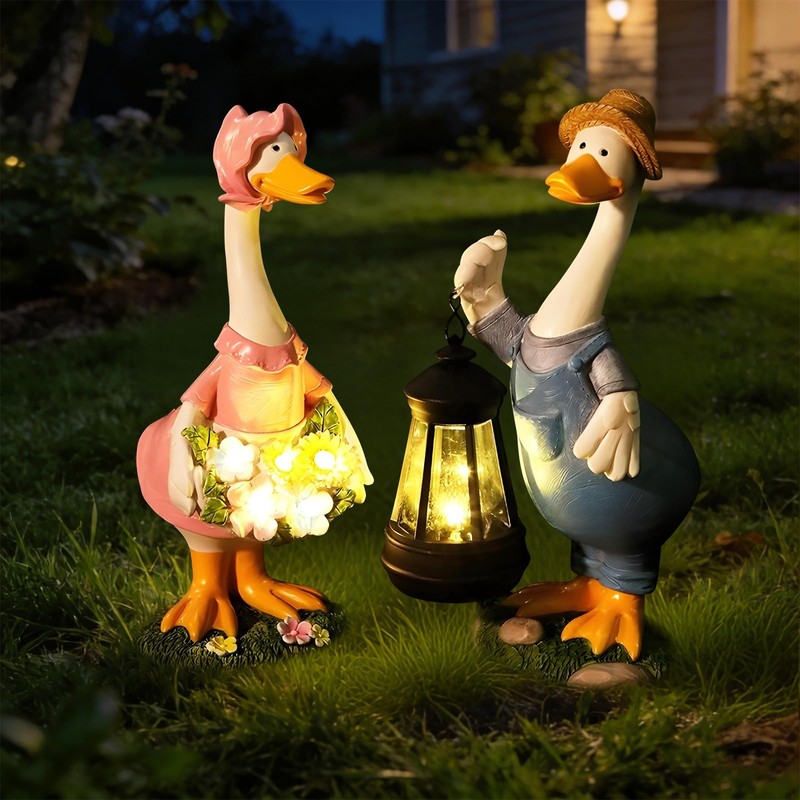 WATSAVPUP Goose Garden Statue Solar Light, Waterproof LED Decorative Lamp,
