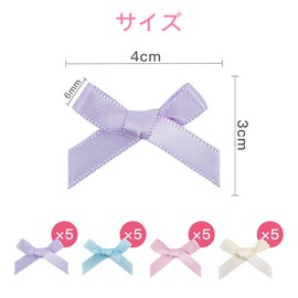ESJNNK Ribbon Hair Clips, Set of 20, 4 Colors, Bowknots, Hairpins, Mini, Hair Ornaments, Hair Accessories, Cute, Stylish, Women's, Children, Parties, Events, Recitals, Graduations, Birthdays, Weddings