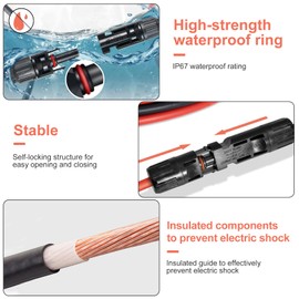 3T6B Solarkabel 6mm², Solarkabel Verlängerung 5M, Verlängerung Stromkabel, für Innenbereich Außenbereich, PV Kabel (6mm²5m)