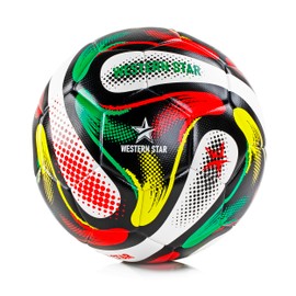 Western Star Soccer Ball Size 4 and Size 5 - Thermo Bonded Construction with Reinforced Seams - Durable Design - Designed for Training & Matches - Performance Soccer Ball Quality - Professional Series