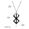 Collar Bersek Vikingo Vegvisir Brújula Cadena Runa Negro                                                                                              