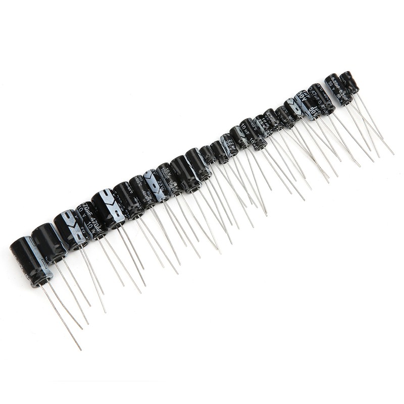 545Pcs 24 Models 0.1uF-1000uF Aluminum Electrolytic Capacitor Assortment Kit with