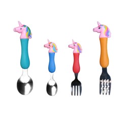 Unicorn Utensil Set | Which includes 2 Unicorn Spoons and 2 forks | Great for everyday use and Birthday Gift | Unicorn Gift Idea | Gift for Toddler and kids | Unicorn Holiday Gift