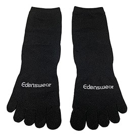 EDENSWEAR EDENSWEAR Zinc-Infused Moisturizing Tencel Toe Socks for Adult with Eczema (Black,M)