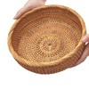 Rattan Bread Basket for Serving, Hand Woven Fruit Basket, Natural