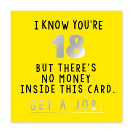 Central 23 - Funny 18th Birthday Card for Him - 'I Know You're 18' - Cheeky Birthday Card for Her - Son Birthday Card - Brother Birthday Card - Sister Birthday Card - Comes with Fun Stickers