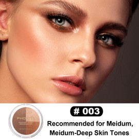 PHOERA Contour Palette,Shades with Highlighter & Bronzer & Blush,Non-greasy and Waterproof Contouring Makeup,Easy to Sculpt the Face with Lightweight Makeup (#003)