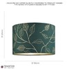 Modern Forest Green Cotton Fabric Drum Lamp Shade with Gold