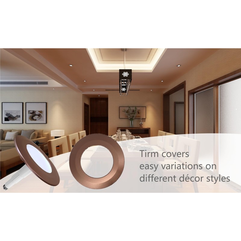 Jolux 4 Pack Bronze Matte Plastic Ring Trim for Decorated