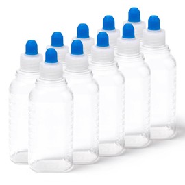 Reusable Liquid Container (100cc) - Squeezable Travel Bottle BPA-Free With Twist Cap - 10 Bottle Pack