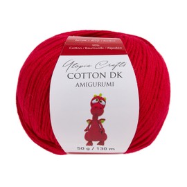 Utopia Crafts Amigurumi Cotton DK Yarn for Crochet and Knitting 50% Cotton, 50% Acrylic Blended, 50g (1, Red)