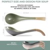 DAHO GOMSU Asian Ceramic Soup Spoon, with Long Handle Easy