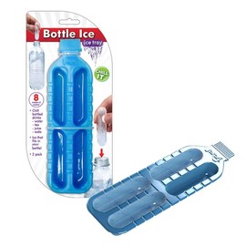 Jokari 160940 - Bottle Ice - Ice Tray - Makes Cylindrical Ice Cubes to fit Inside a Bottle - Blue - Pack of 2