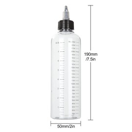 STARVAST Pack of 12 250 ml Transparent Plastic Squeeze Bottles with Scale and Black Twist Cap Graduated Squeeze Bottles, Transparent Squeeze Bottle Dispenser Bottles
