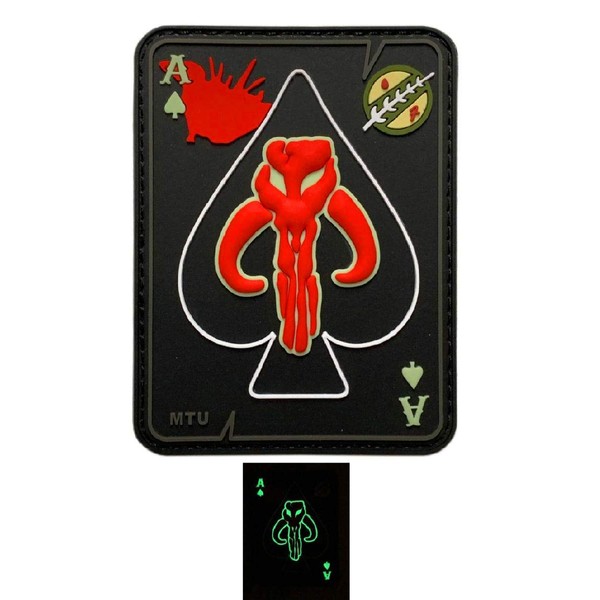 Mythosaur Skull Dead Card Patch (Glow Dark-PVC Rubber-“Hook” Fastener -BH9)