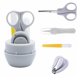 Airoads 4-in-1 baby manicure set with safe baby nail clippers, scissors, tweezers and nail file baby nail clippers set with cute Totoro case for newborns, toddlers, children