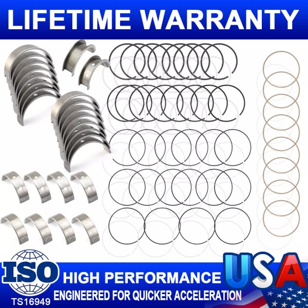 CarBole Main & Rod Bearings Piston Rings BC409J For Chevy