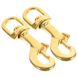 DIYEAH 2pcs Swivel Spring Hook Brass Hooks for Hanging Key Hanger Hooks Eye Bolts Metal Keychain Swivel Clasp Swivel Trigger Clip Metal Key Ring Brass Key Ring Bags Leash to Rotate